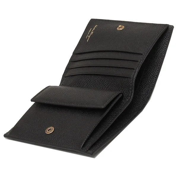 Salvatore Ferragamo wallet Bi-fold wallet Gancio Compact wallet Black Ladies