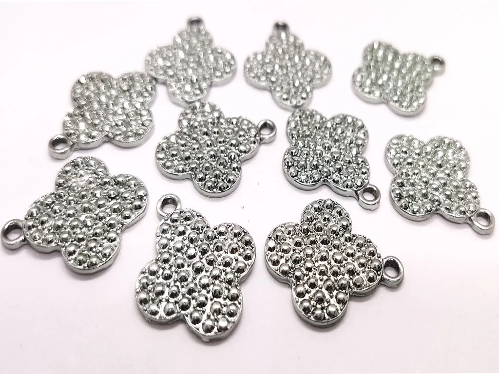 Silver Floral Metallic Jewelry Charms