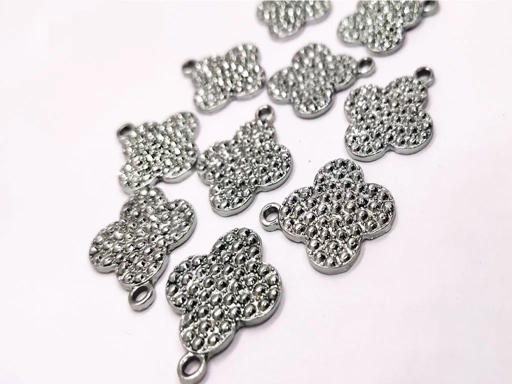 Silver Floral Metallic Jewelry Charms