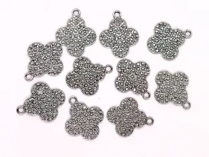 Silver Floral Metallic Jewelry Charms
