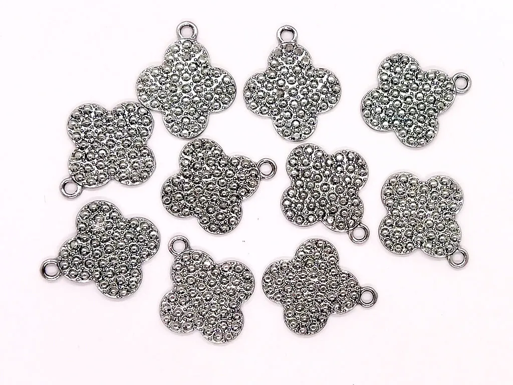 Silver Floral Metallic Jewelry Charms