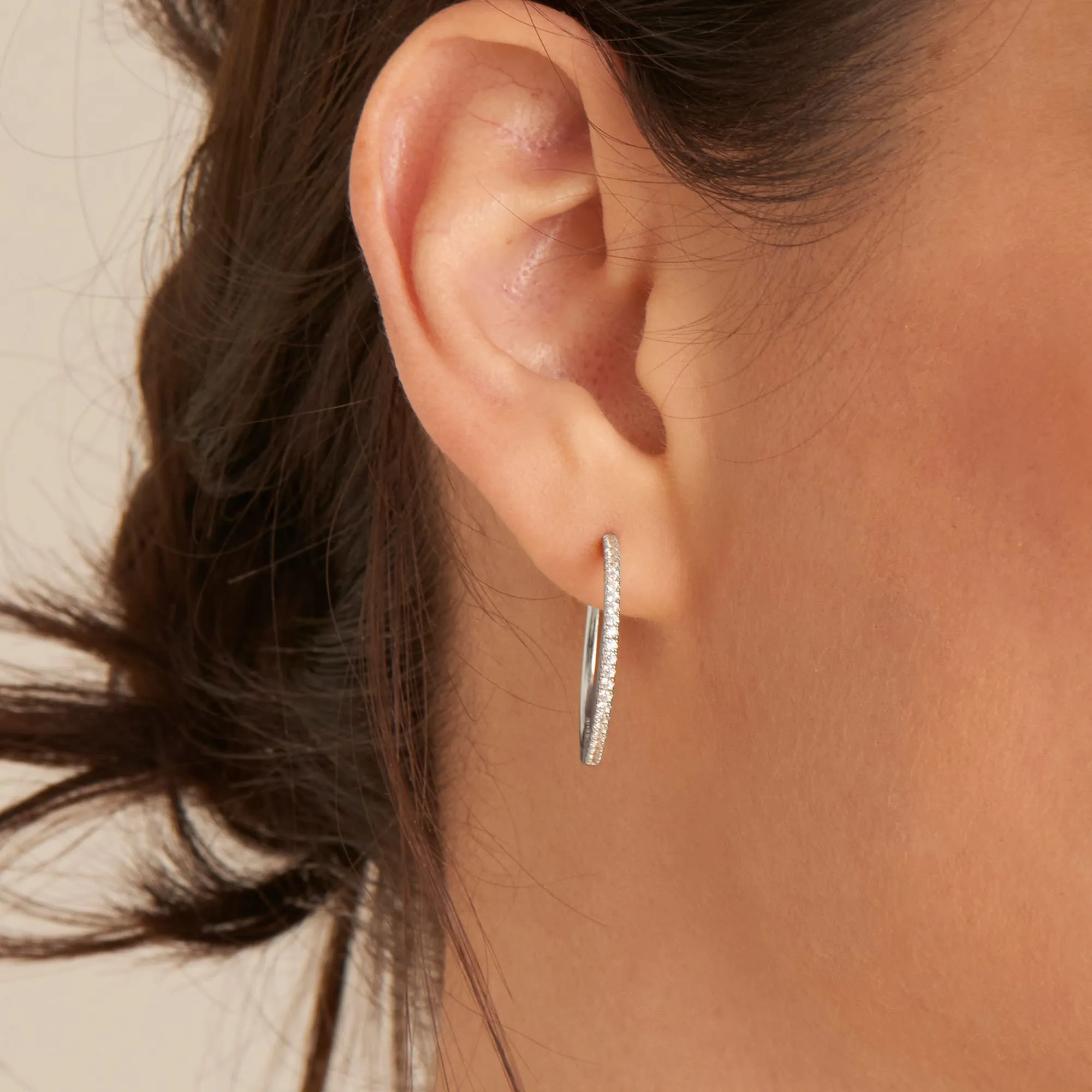 Silver Glam Hoop Earrings