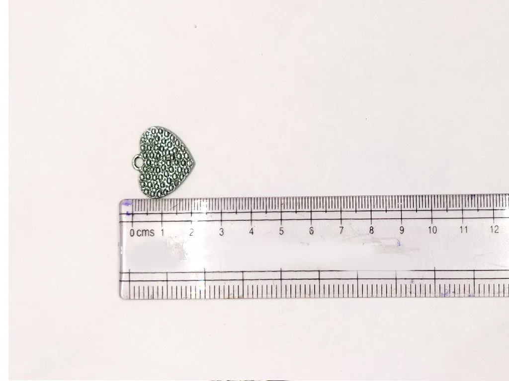 Silver Heart Metallic Jewelry Charms