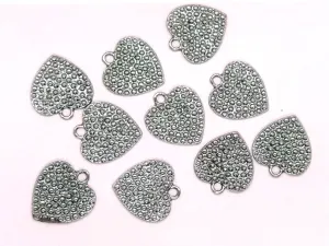 Silver Heart Metallic Jewelry Charms