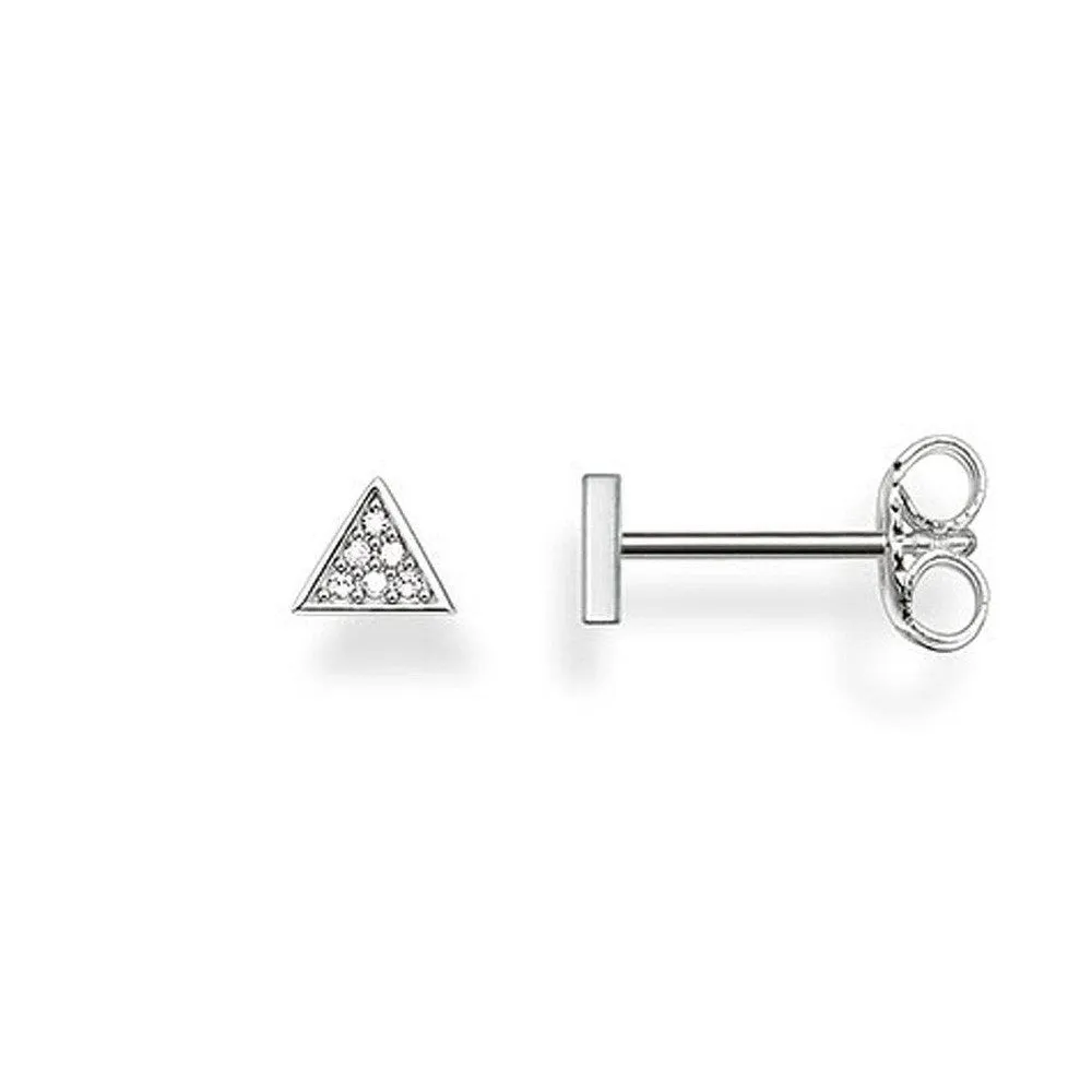 Silver Studs Triangle With Diamonds