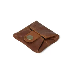 Stylish Premium Leather Cognac Coin Purse for Men and Women