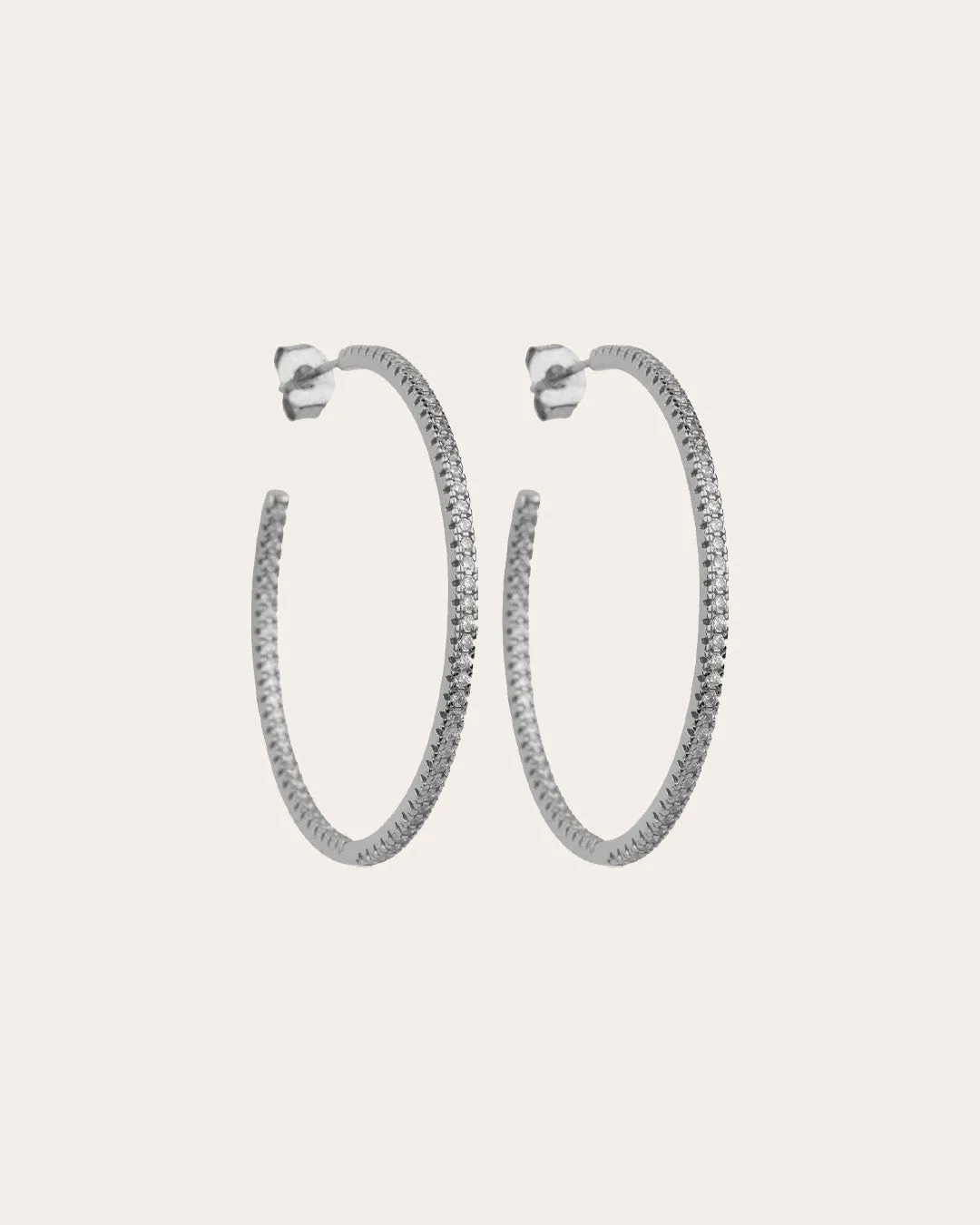 The Go-To Glam hoops L - sterling silver