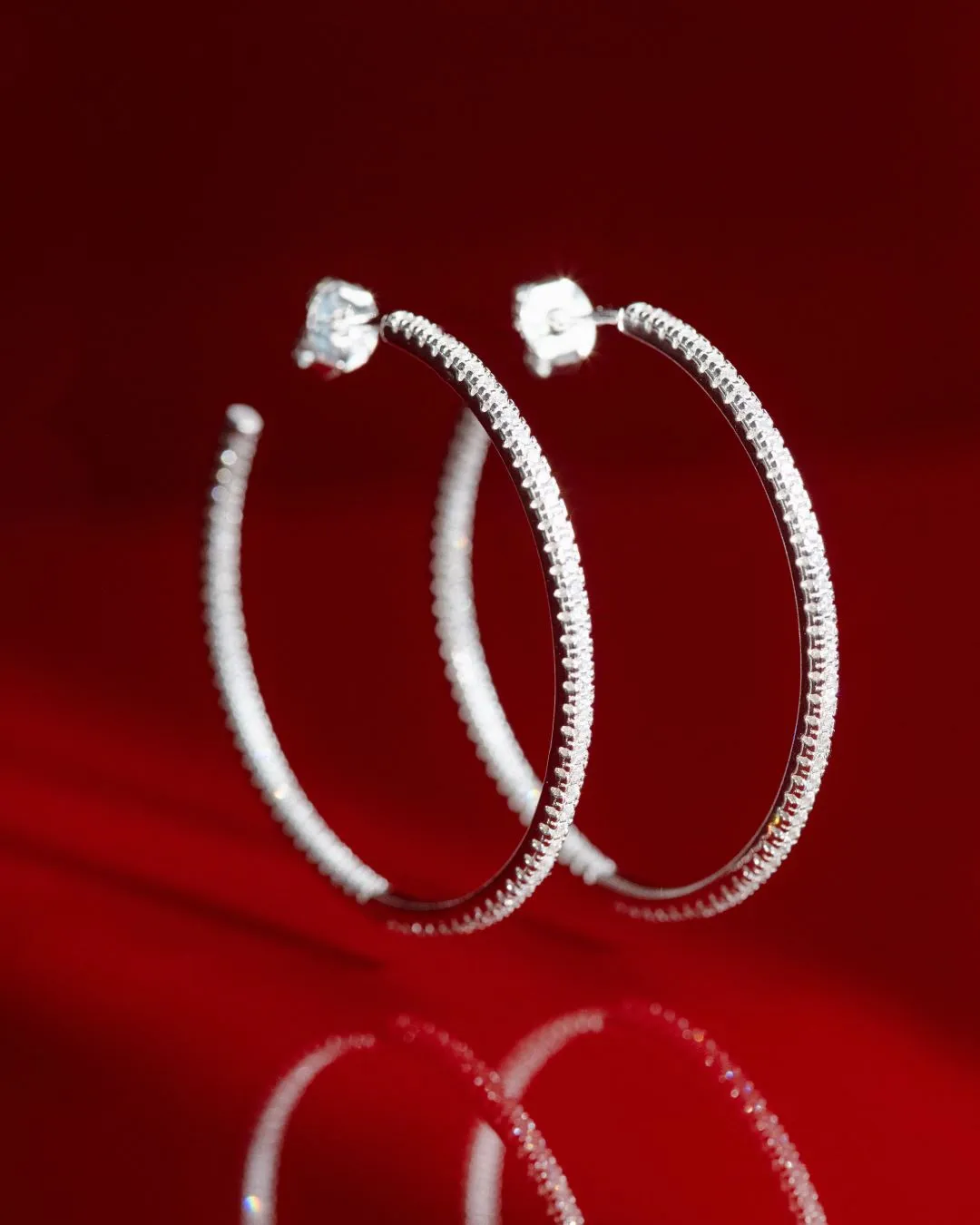 The Go-To Glam hoops L - sterling silver