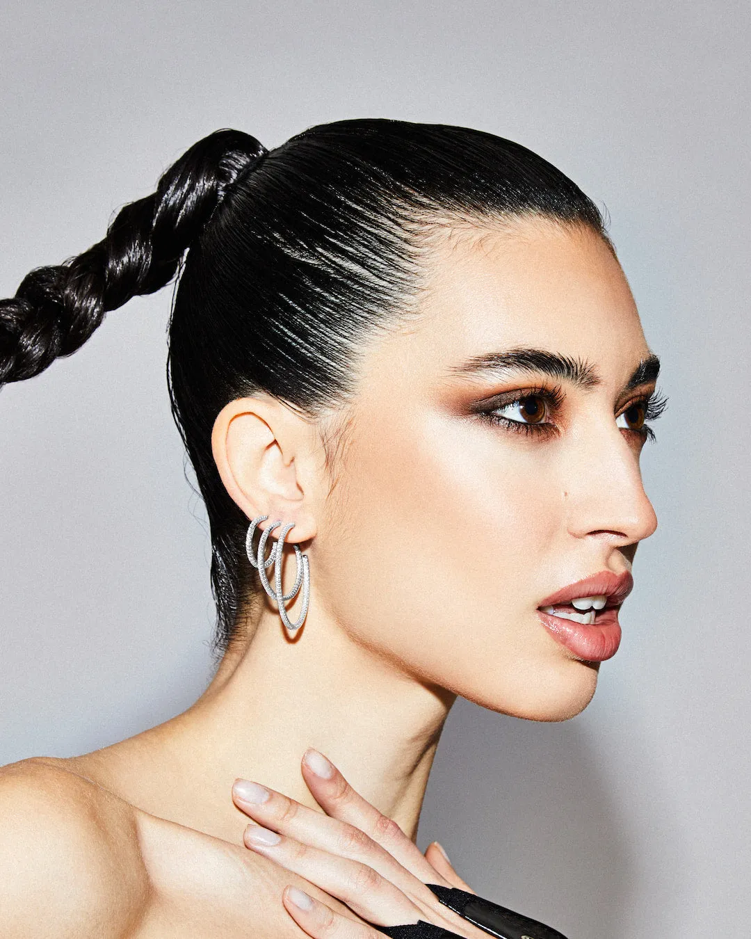 The Go-To Glam hoops L - sterling silver