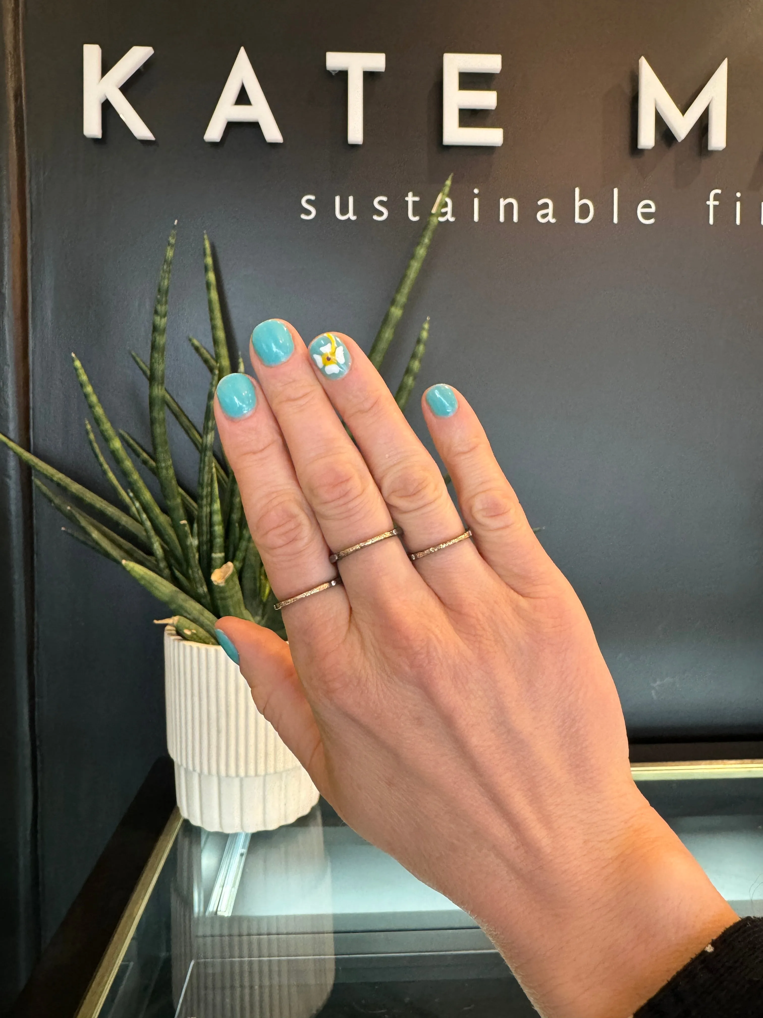 The Jane Stack Rings - 18k Gold, Oxidized Silver   Diamonds