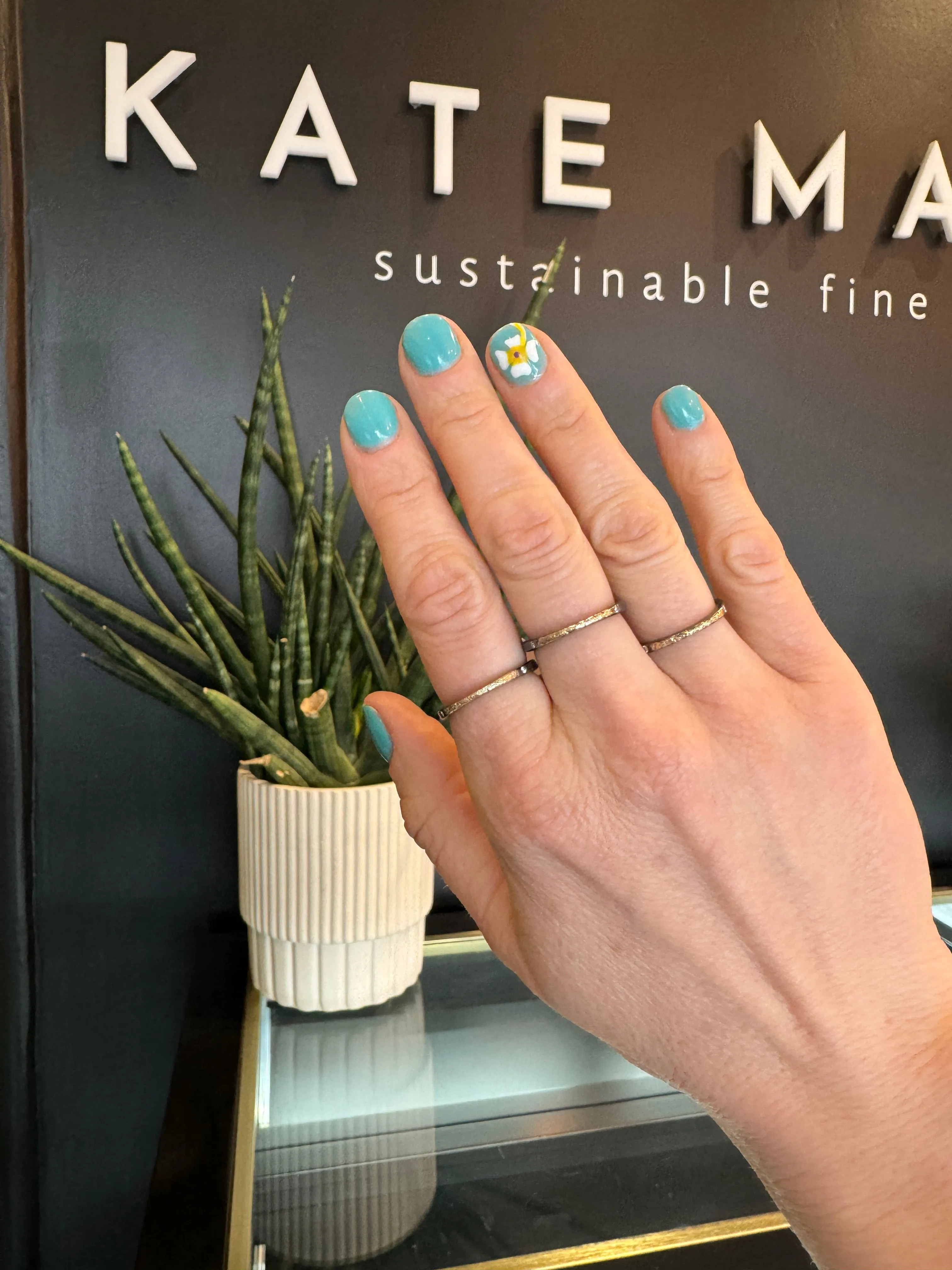 The Jane Stack Rings - 18k Gold, Oxidized Silver   Diamonds
