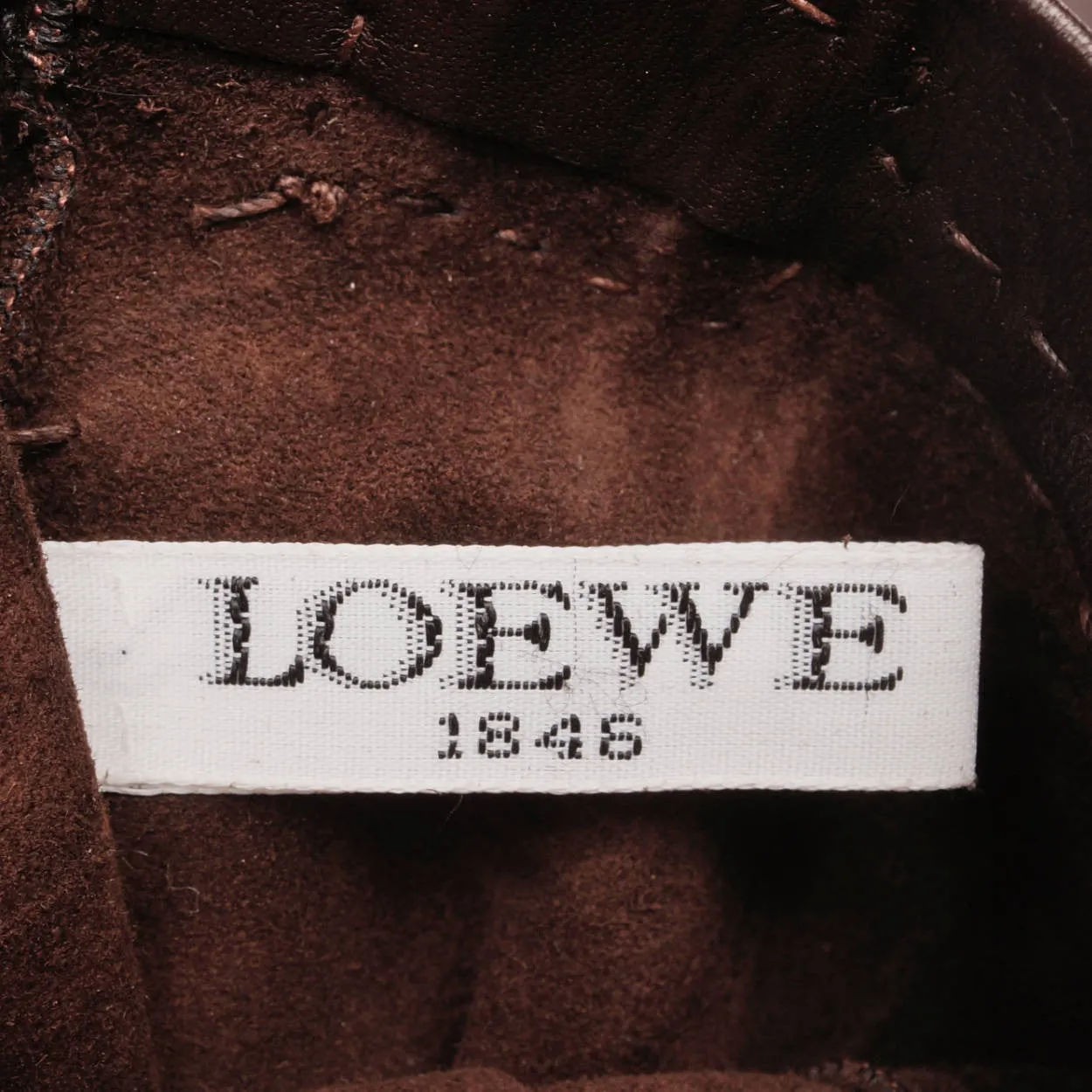 Vintage Loewe 1846 Brown Leather Gloves Unused Ladies Size 7.5 Spanish