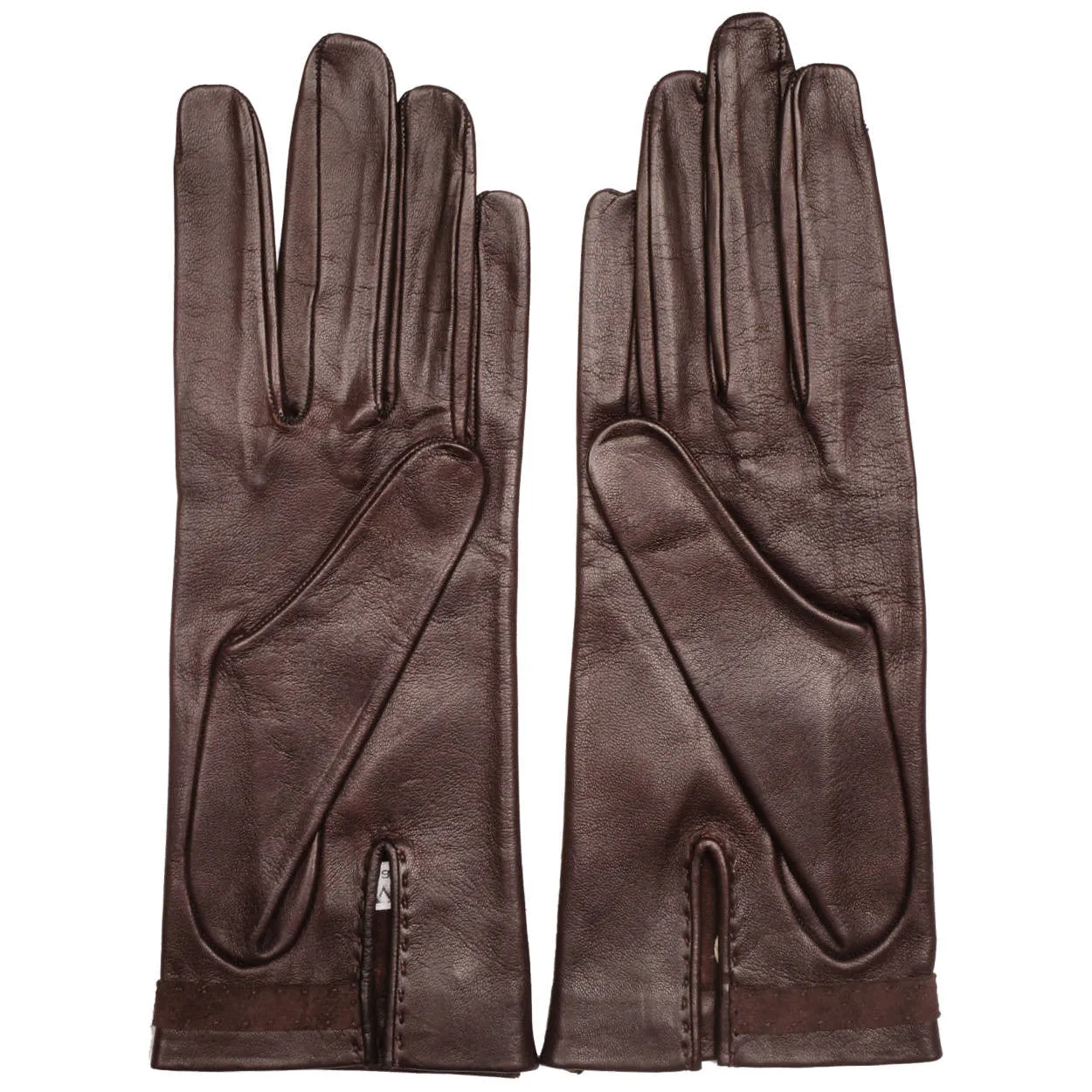 Vintage Loewe 1846 Brown Leather Gloves Unused Ladies Size 7.5 Spanish