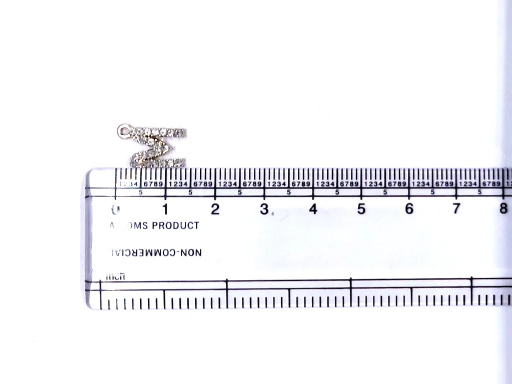 White 'M' Stone Studded Metallic Charms