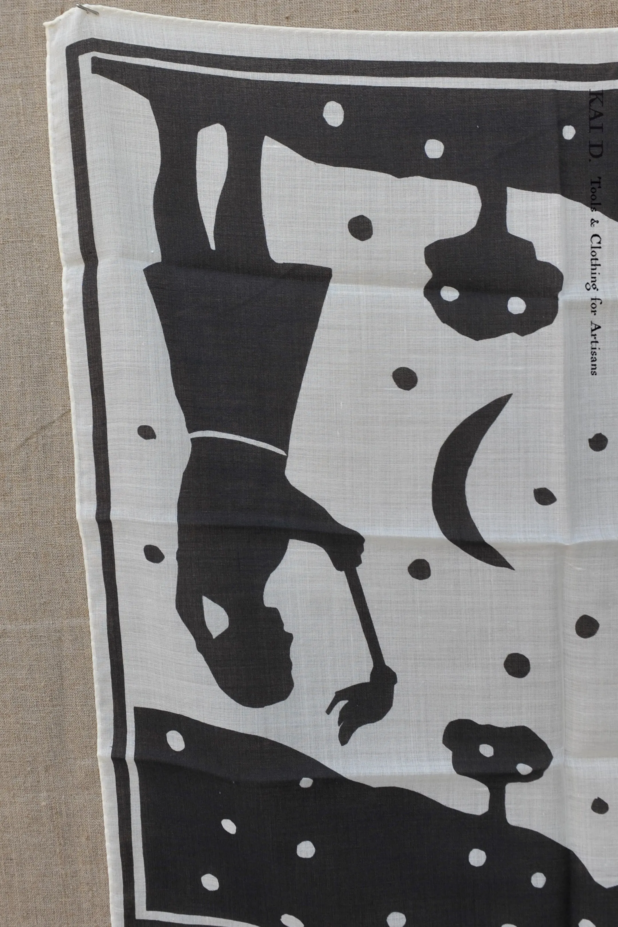 Wool Silk Bandana - Black Foulard