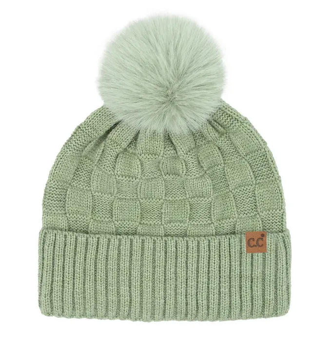 Woven Checked Beanie